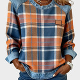 Ivy - Felpa da donna patchwork a quadri