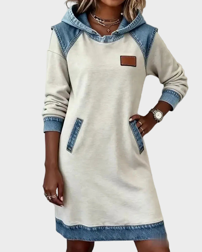 Irene - Abito in denim con cappuccio