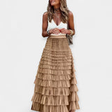 Valeria - Gonna boho con finitura in rete e raso