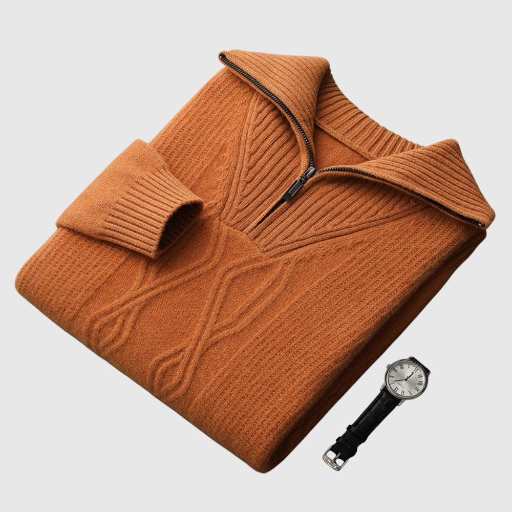 Angelo - Gilet Taranto con zip in lana merino