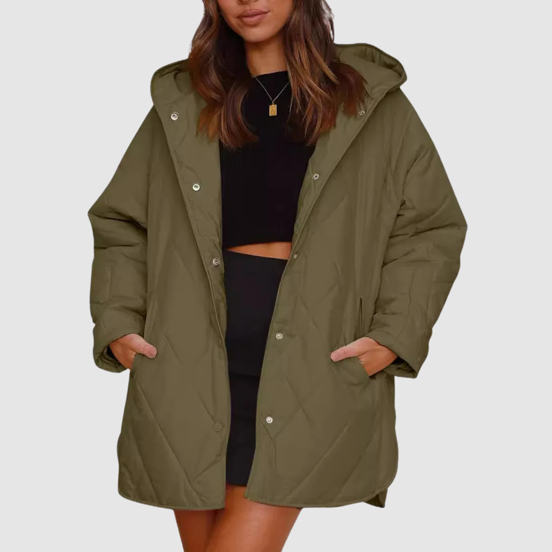 Cristina - Cappotto invernale oversize con cappuccio