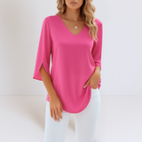 Dania - Blusa elegante con scollo a V e maniche aperte