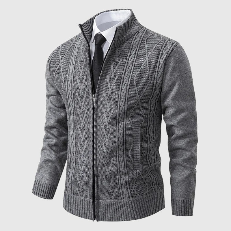 Giacomo - Maglione intrecciato con zip e collo alto