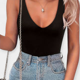 Top senza spalline con scollo a V