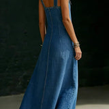 Anna - Abito lungo in denim con bottoni