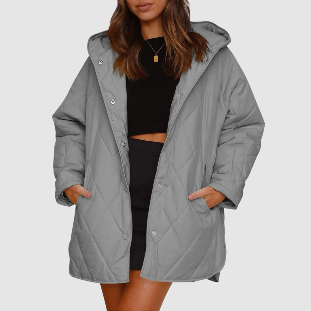 Cristina - Cappotto invernale oversize con cappuccio