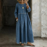 Ottilia - Abito in denim con colletto Peter Pan