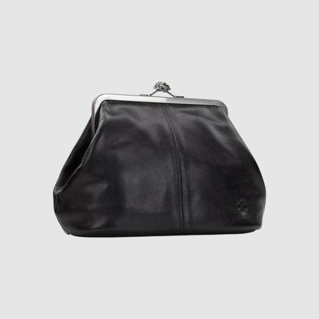 Leontina - Borsa in pelle con chiusura retrò