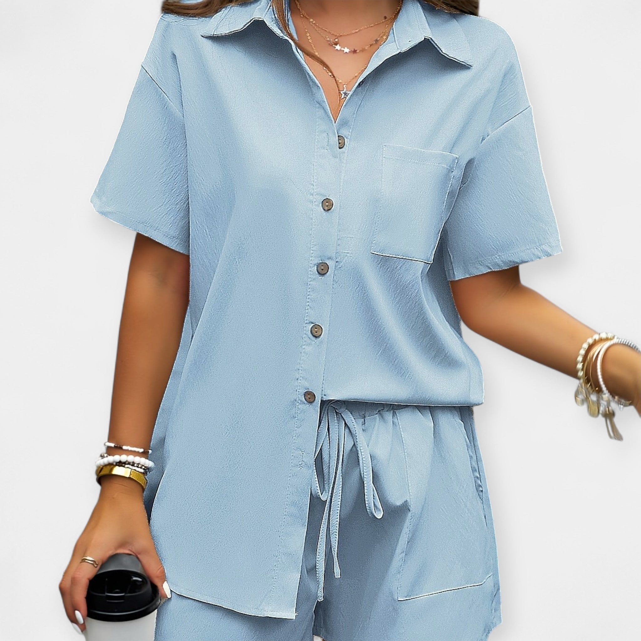 Carolina - Completo comodo con camicia e shorts