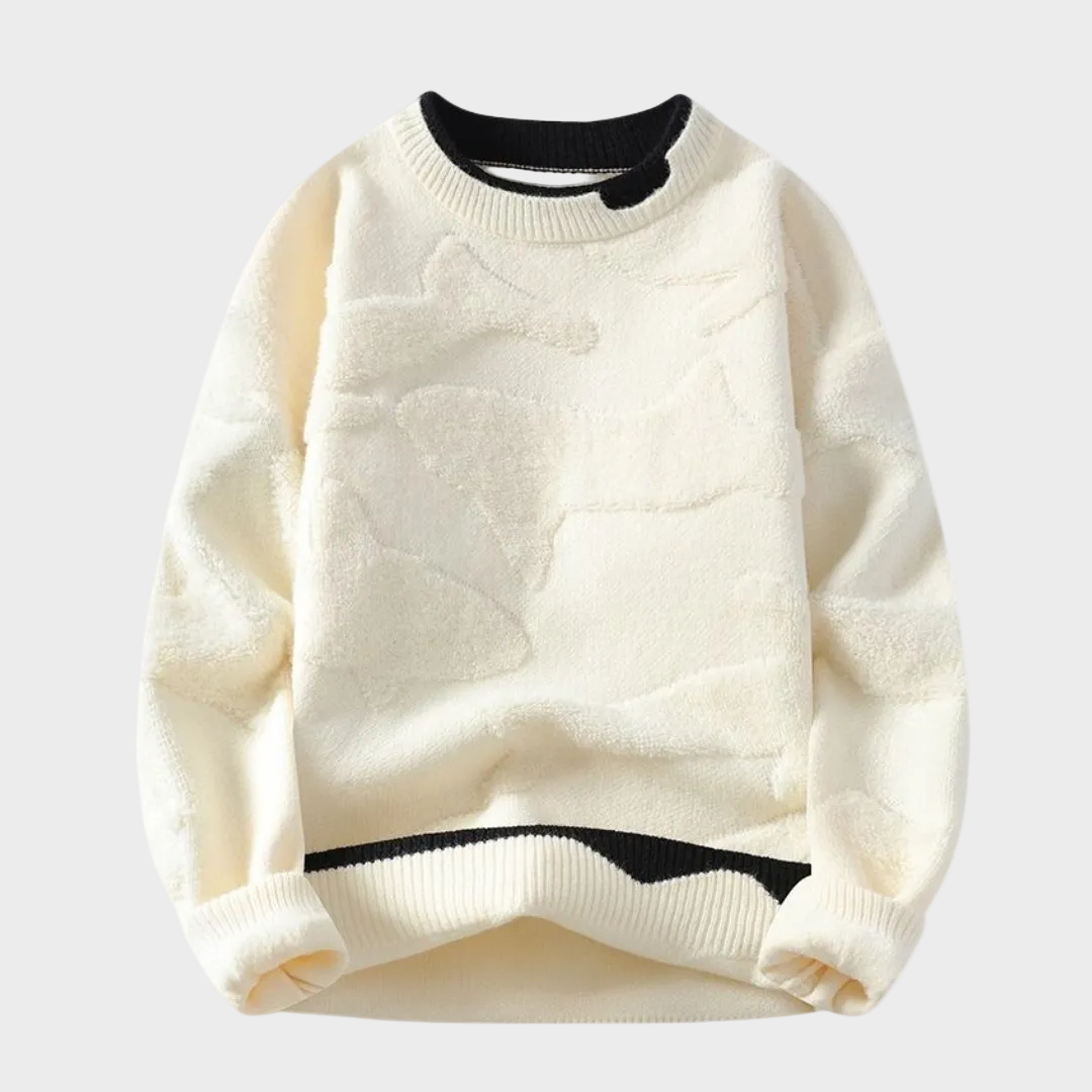 Maglione testurizzato con motivo astratto