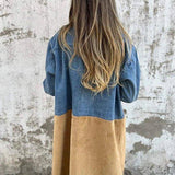 Alberta - Cappotto in denim bicolore