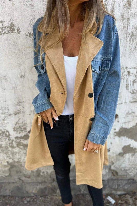 Alberta - Cappotto in denim bicolore