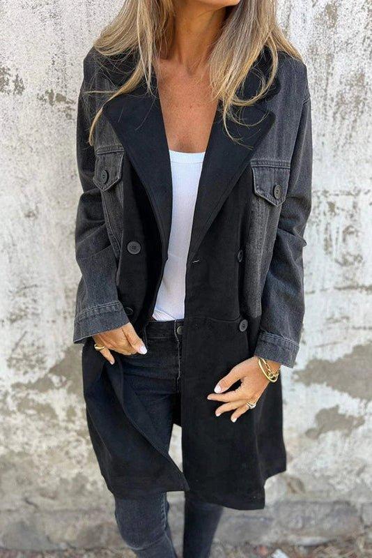 Alberta - Cappotto in denim bicolore
