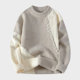 Maglione asimmetrico con intreccio unico