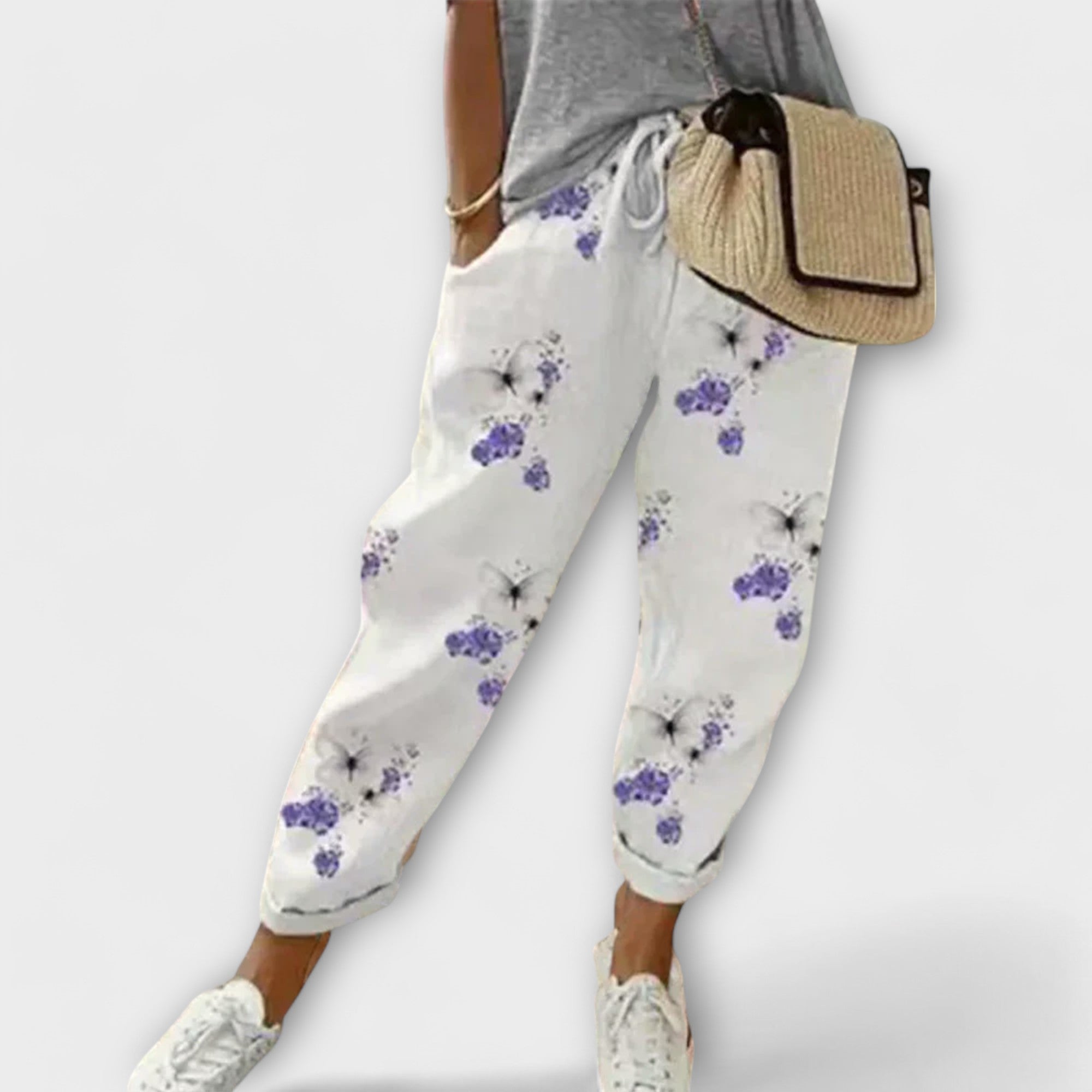 Angela - Pantaloni comodi in cotone e lino