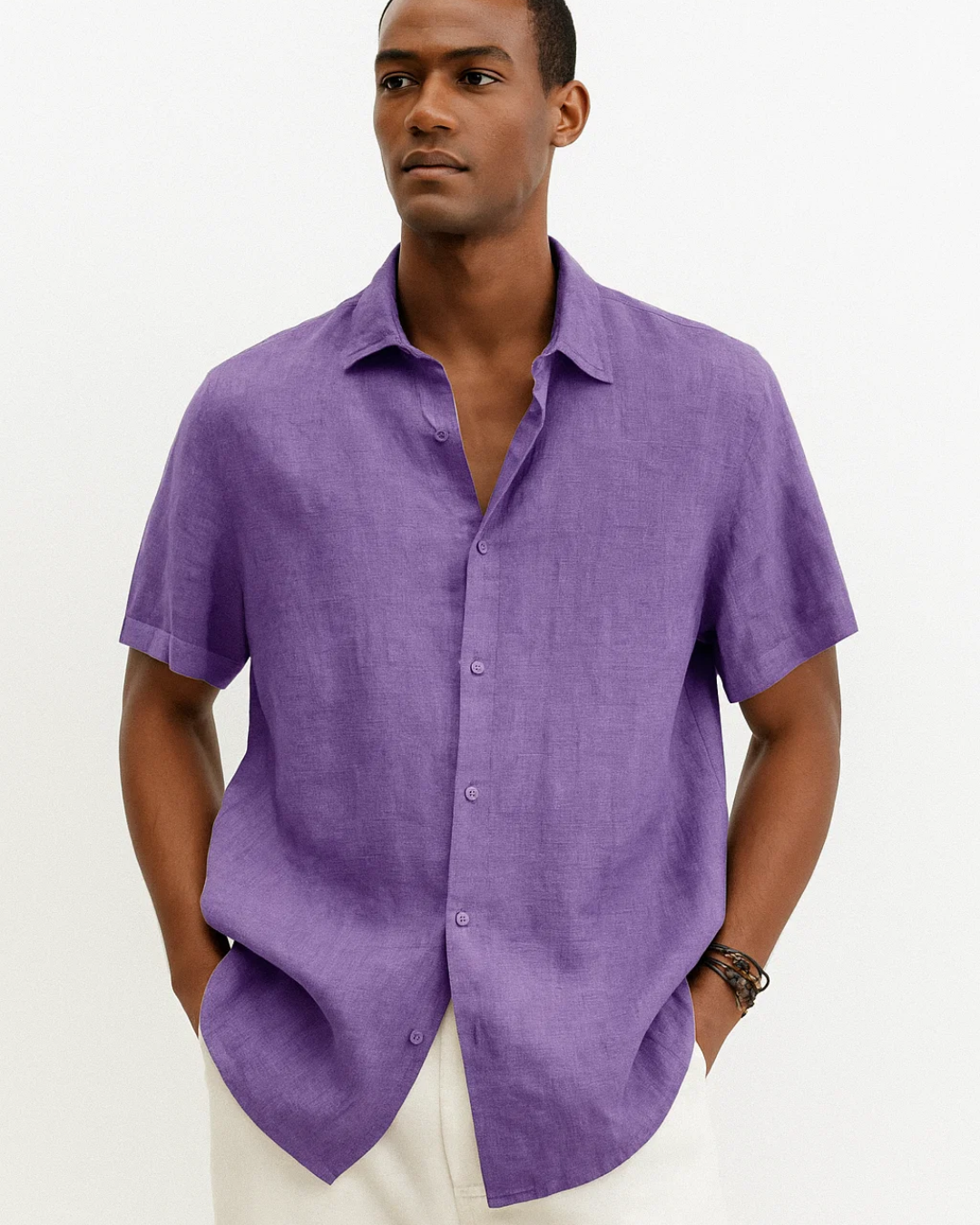 Camicia con bottoni - Colletto aperto