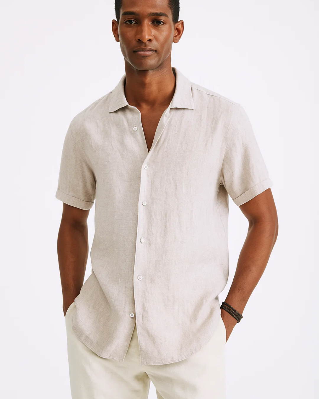 Camicia con bottoni - Colletto aperto