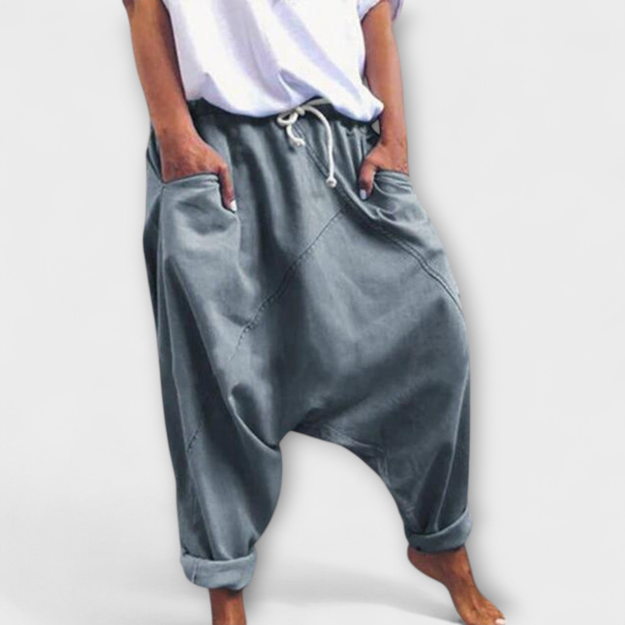 Giorgia - Pantaloni harem ampi con coulisse