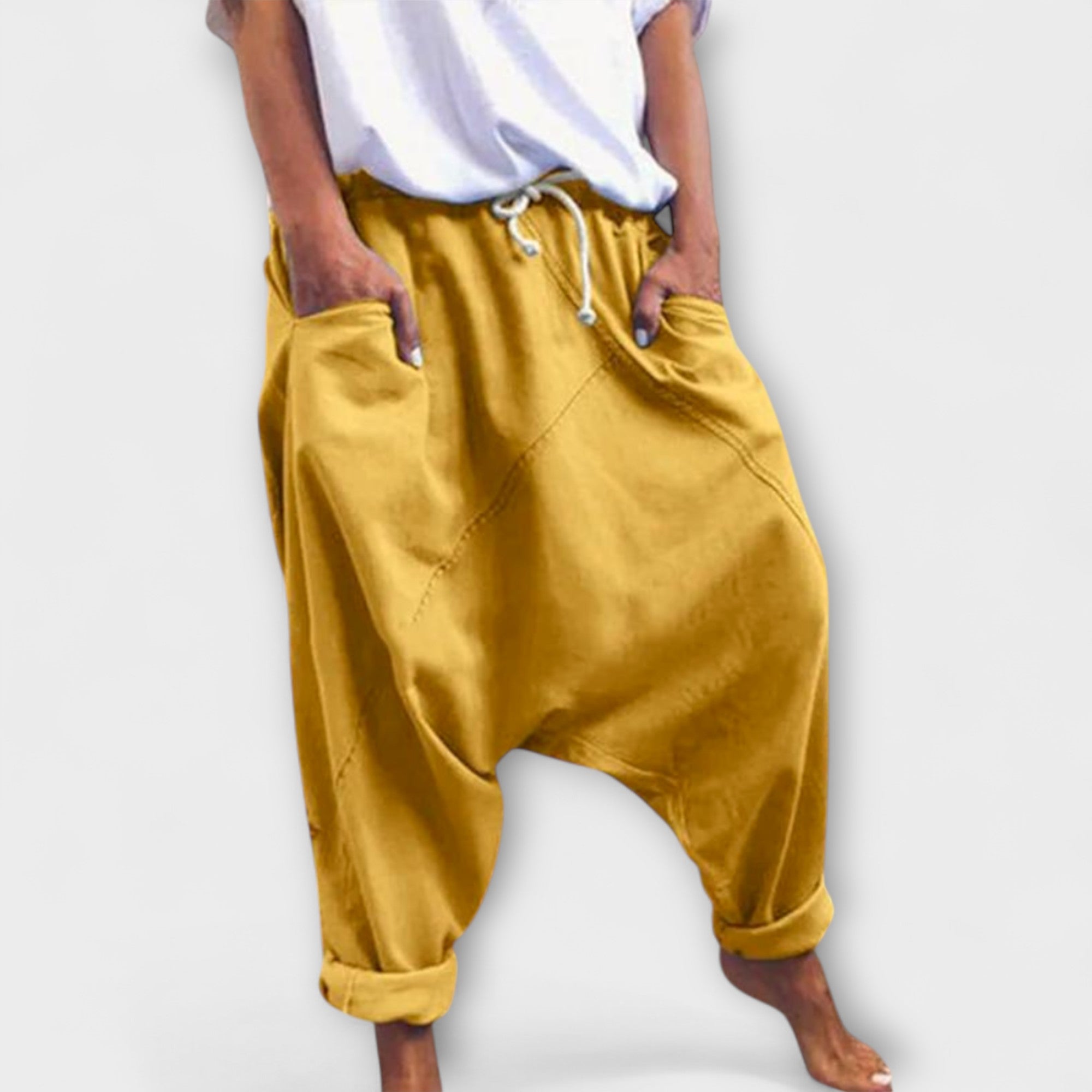 Giorgia - Pantaloni harem ampi con coulisse