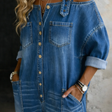 Celina - Tuta in denim con spalle scoperte