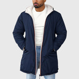Leon - Felpa in pile da uomo con cappuccio e zip
