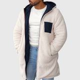 Leon - Felpa in pile da uomo con cappuccio e zip