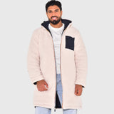 Leon - Felpa in pile da uomo con cappuccio e zip