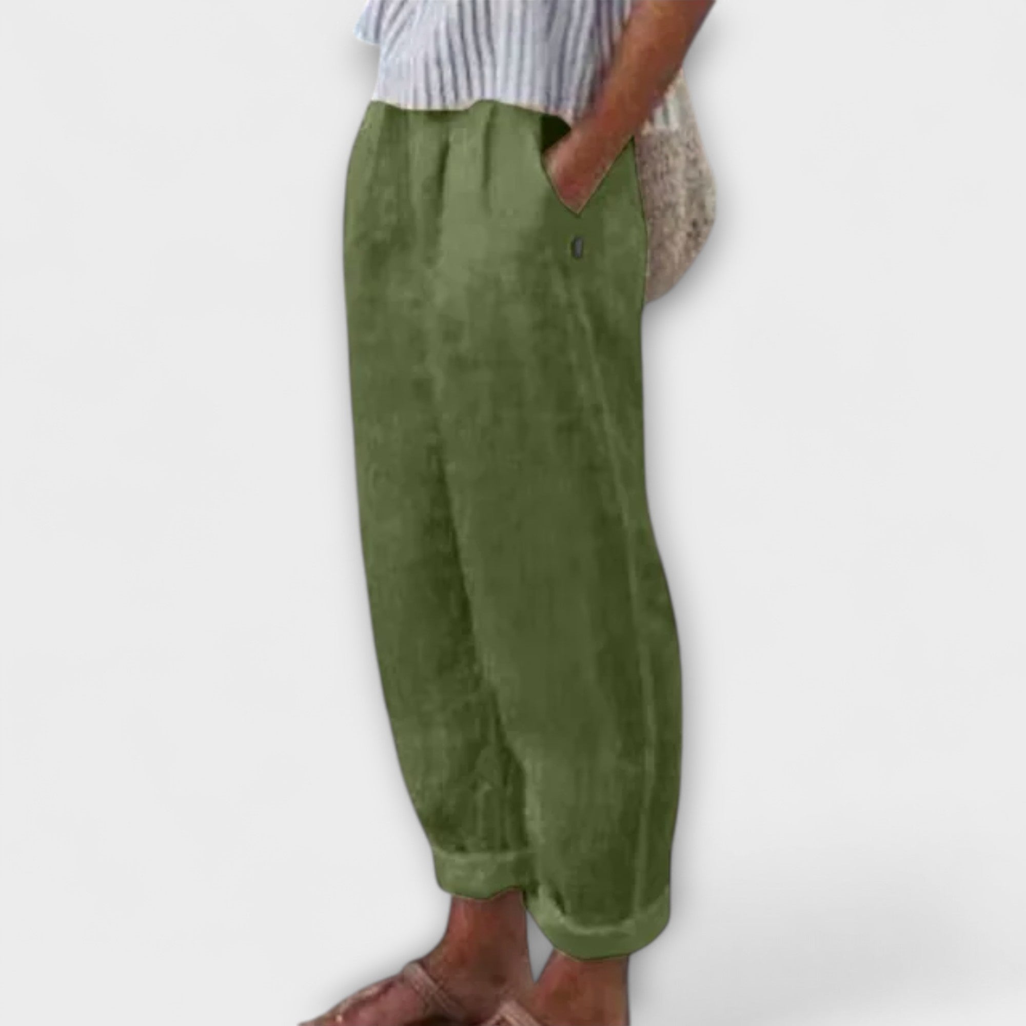 Clara - Pantaloni con elastico morbido e tasche laterali