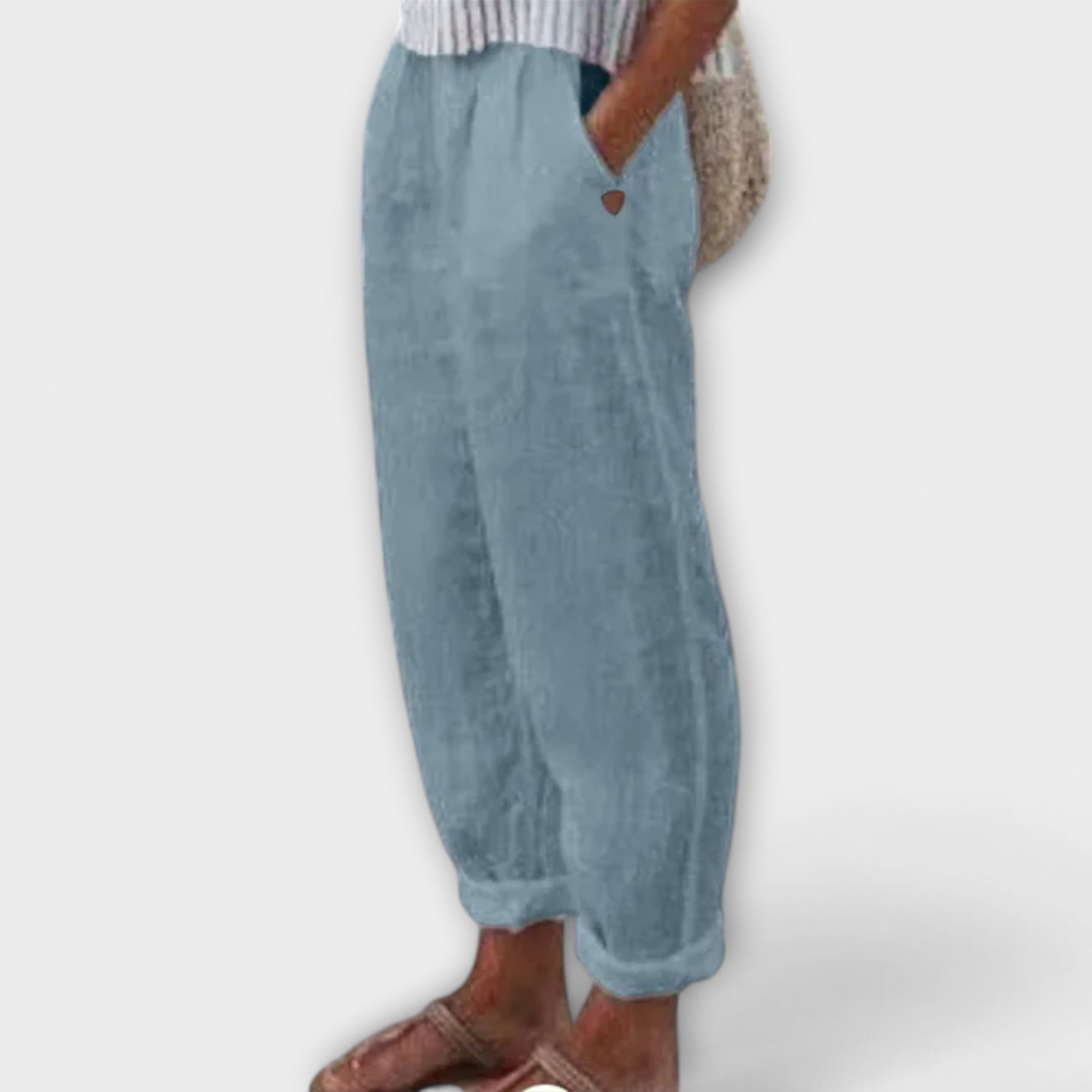 Clara - Pantaloni con elastico morbido e tasche laterali