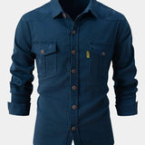 Camicia in misto denim - Bottoni