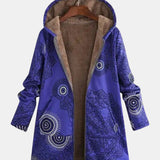 Luna - Felpa in pile blu navy con mandala