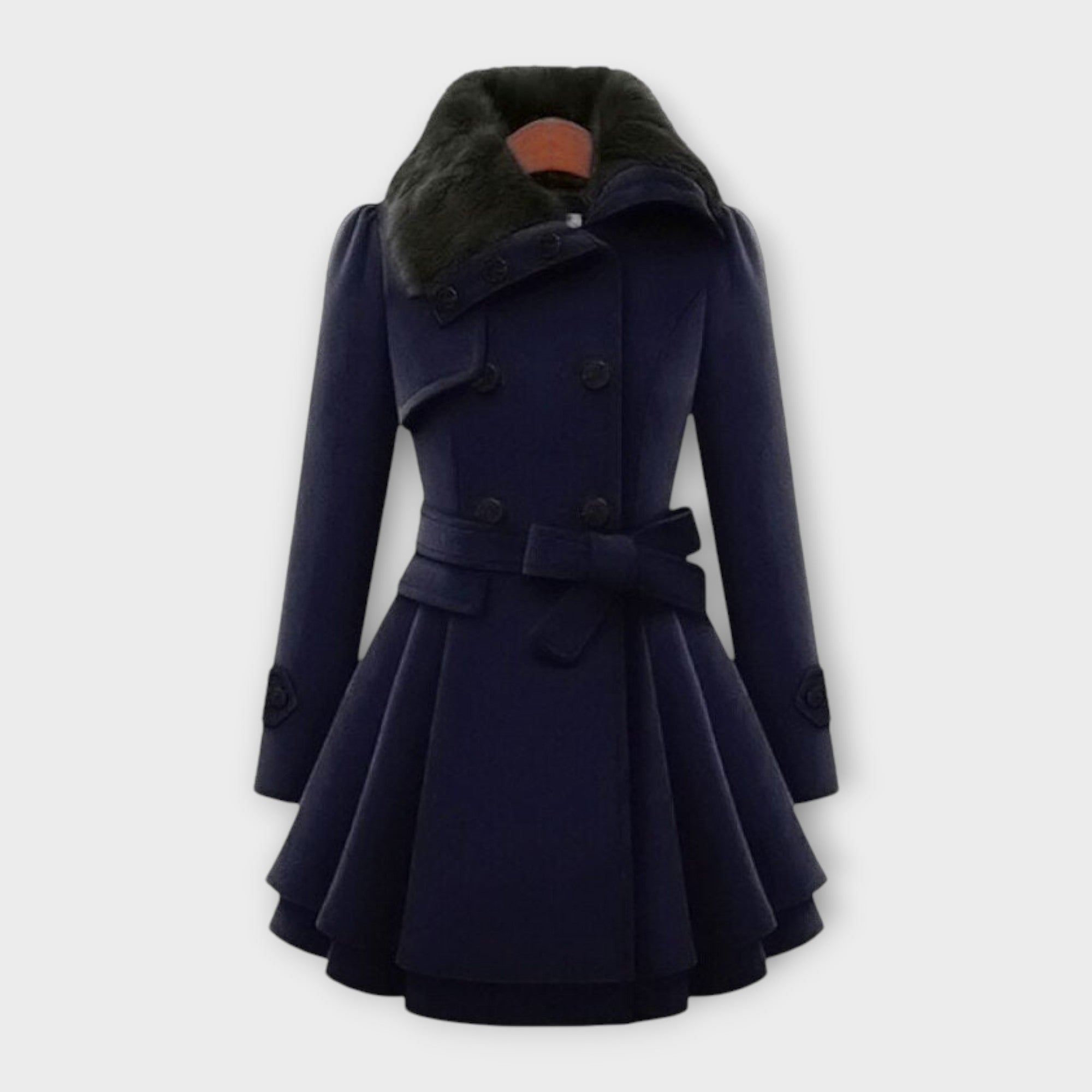 Emma - Cappotto elegante con collo in finta pelliccia
