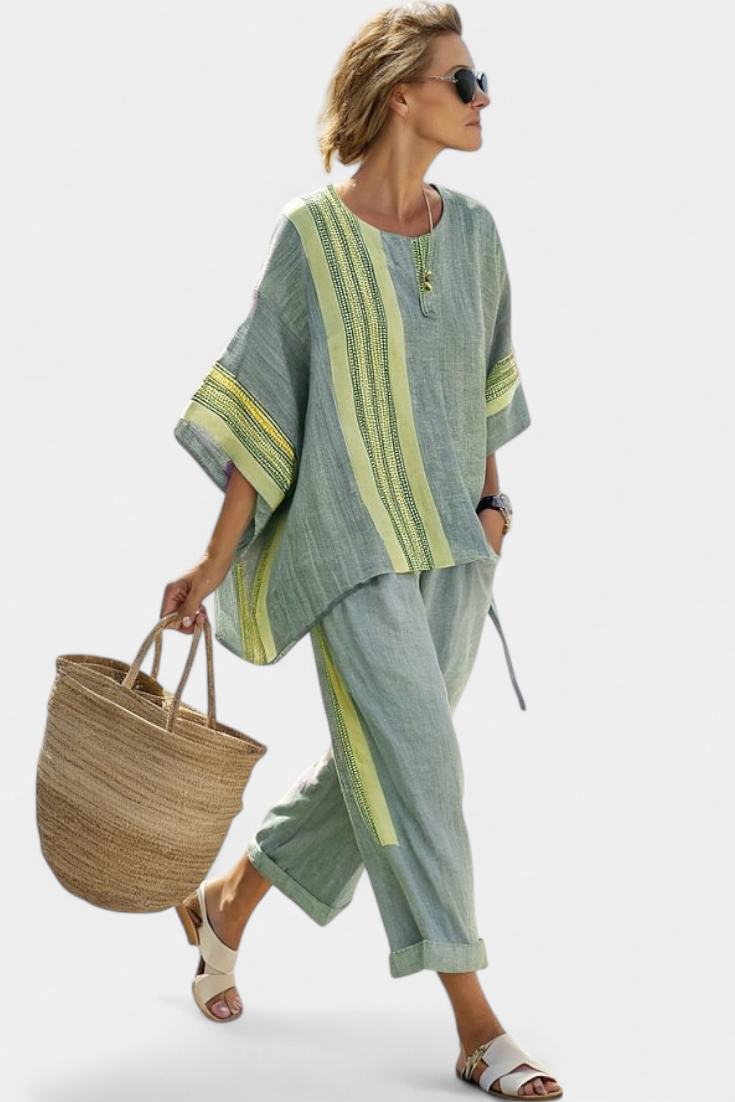 Lorena - Completo boho in lino e bambù