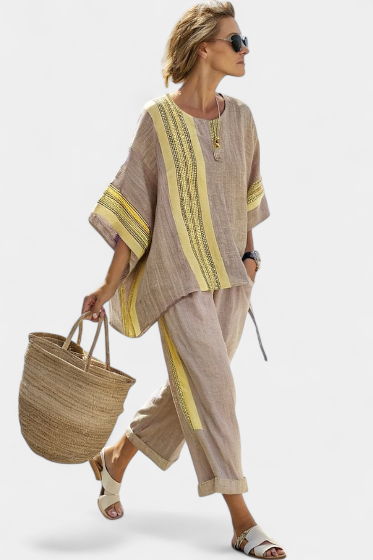 Lorena - Completo boho in lino e bambù