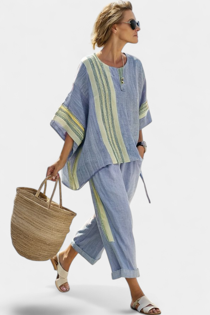Lorena - Completo boho in lino e bambù