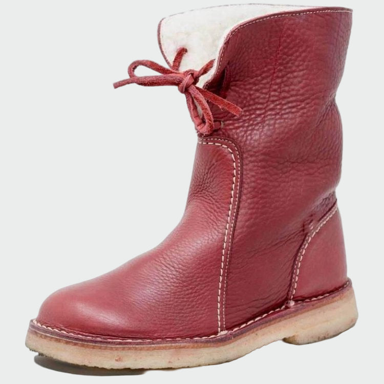 Valeria - Scarpe in pelle impermeabili con fodera in lana