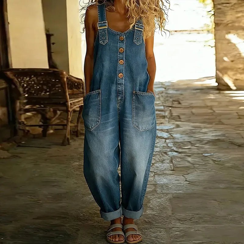 Marianna - Tuta vintage in cotone morbido effetto jeans