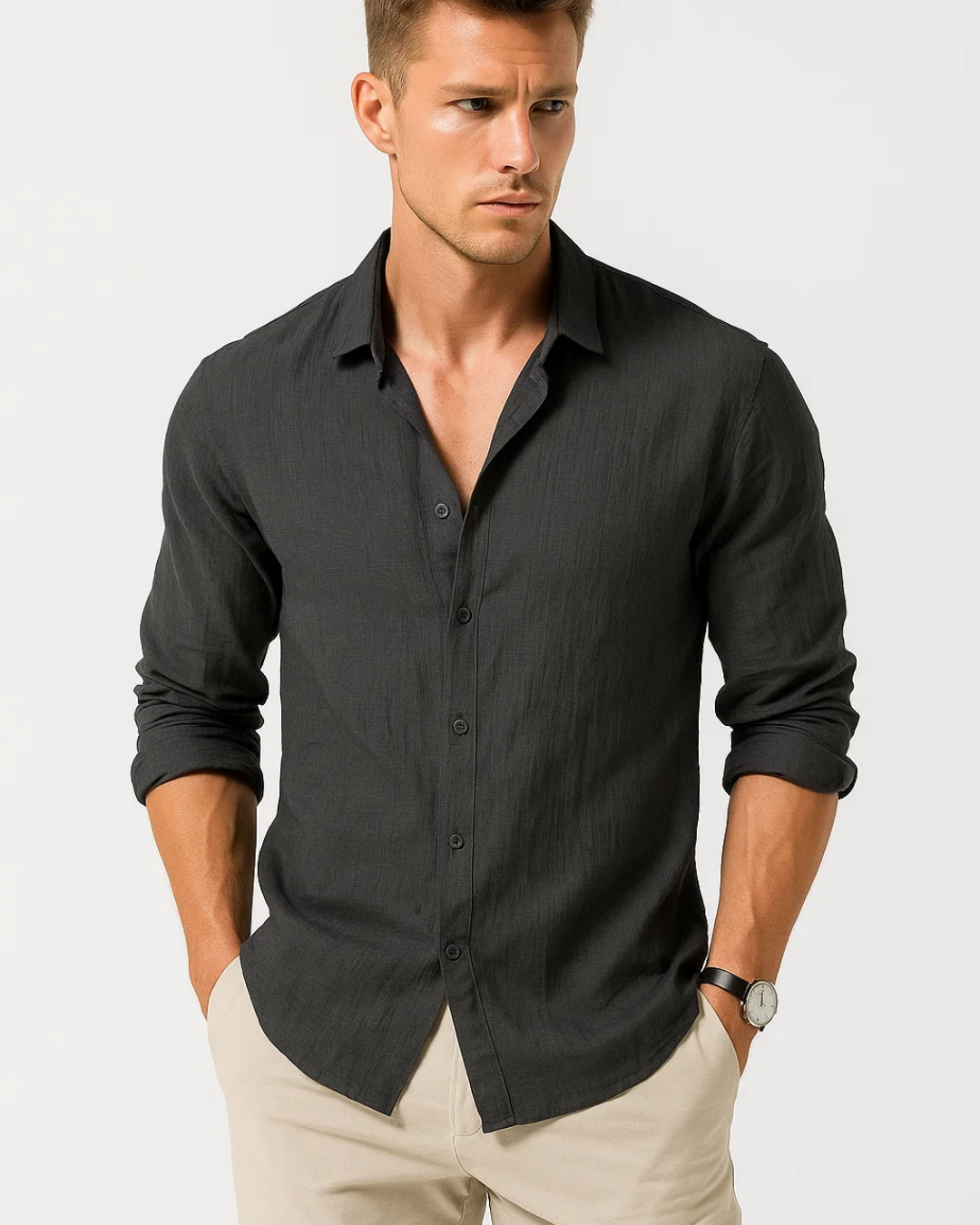 Camicia - Colletto smart, abbottonatura completa