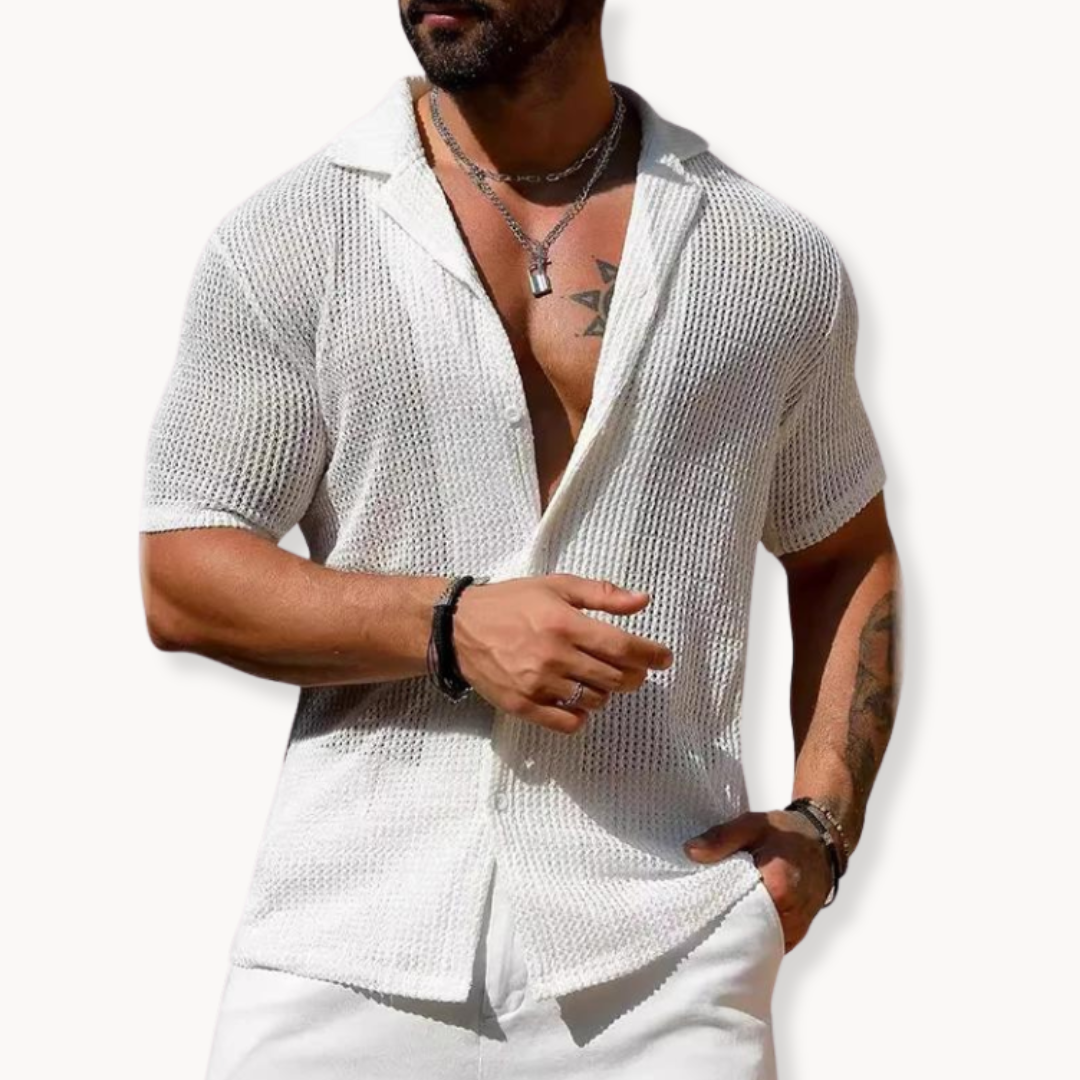 Camicia a maniche corte - Rete traforata