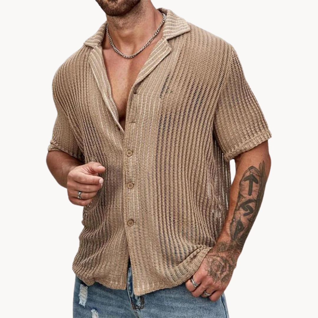 Camicia a maniche corte - Rete traforata