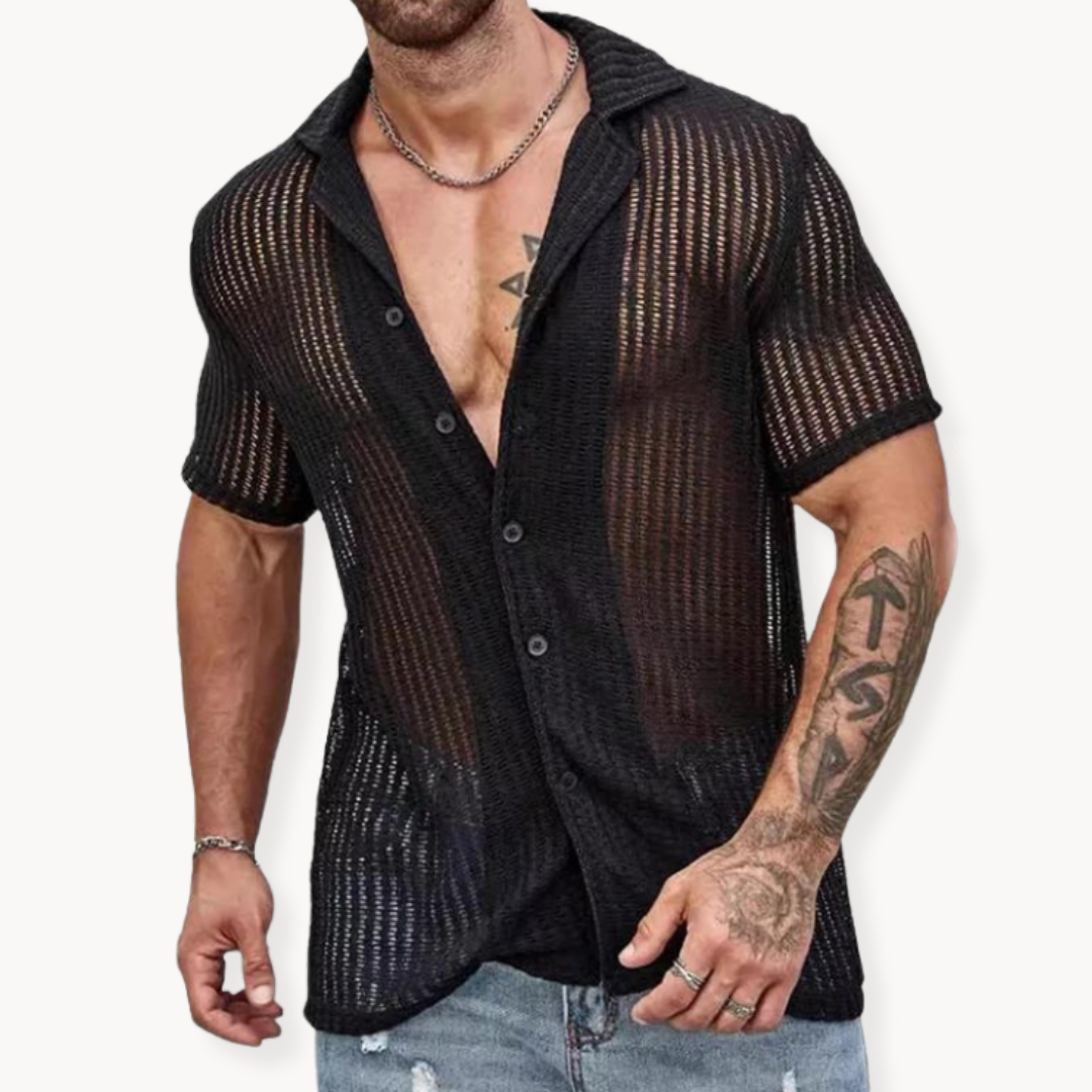 Camicia a maniche corte - Rete traforata