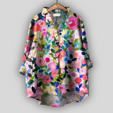 Stella - Blusa in lino Paradiso Floreale