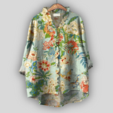Valeria - Blusa in lino Primavera in Giardino
