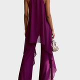 Viola - Completo elegante con collo all'americana e pantaloni