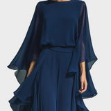 Aurora - Completo elegante in chiffon con balze
