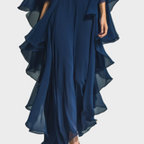 Aurora - Completo elegante in chiffon con balze