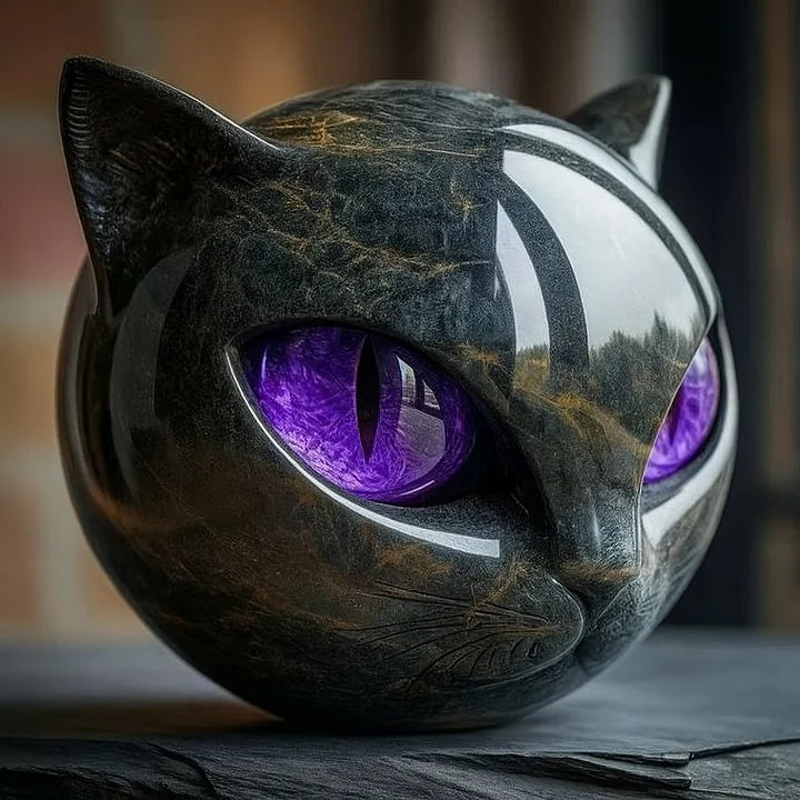 Statua in pietra del Gatto Nero – Simbolo di fortuna e stile