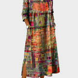 Bettina - Abito in denim con patchwork etnico