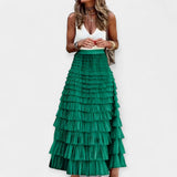 Valeria - Gonna boho con finitura in rete e raso