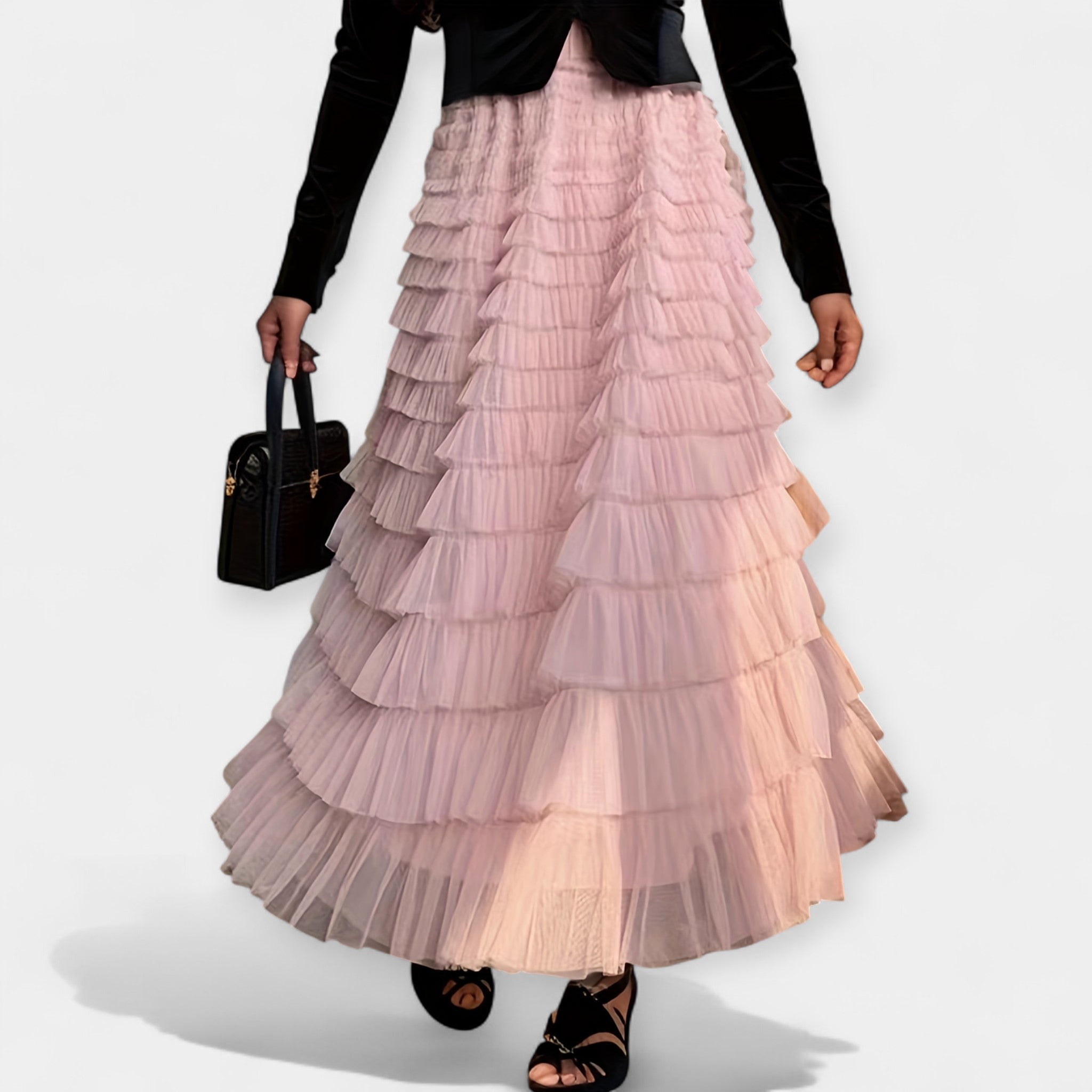 Cristina - Gonna elegante con dettaglio decorativo in tulle